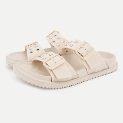 Mule chalk white ocean studs pls700005 Femme PEPE JEANS