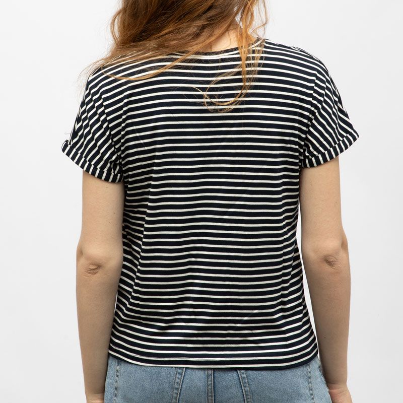 Tee shirt Issy col v à rayures Femme JDY