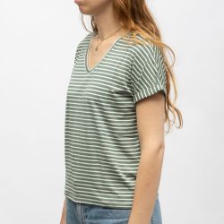 Tee shirt Issy col v à rayures Femme JDY