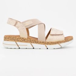 Sandales à scratch imprimé à fleurs Femme ROMIKA