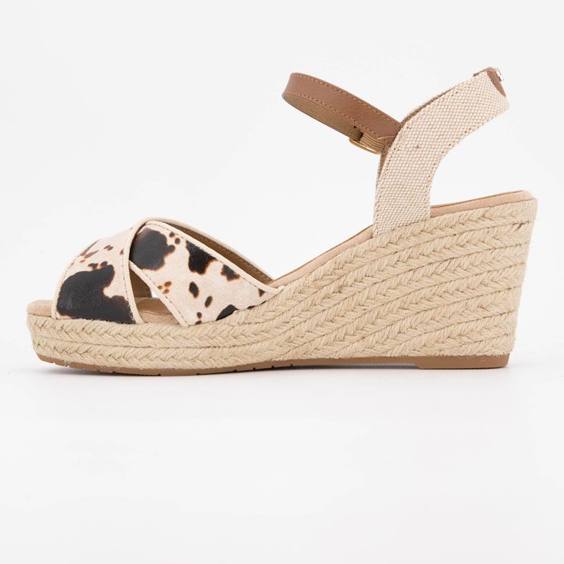 Sandales compensées espadrilles imprimé vache Femme TOM TAILOR