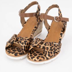 Sandales compensées imprimé léopard Femme TOM TAILOR
