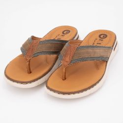 Tongs cuir croisées Homme ORLAND