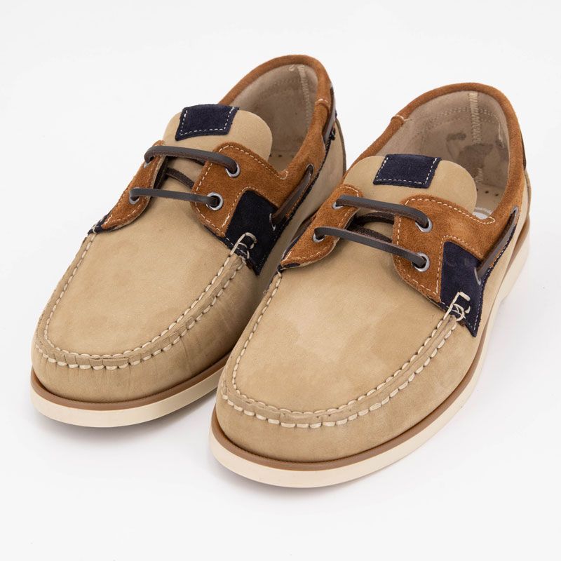 Chaussures cuir lisse de bateau à lacets Homme ORLAND