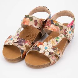 Sandales compensées imprimé à fleurs et serpent Femme MUSTANG