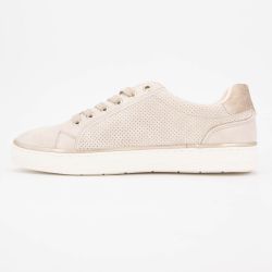 Baskets basses zippées avec lacets effet cuir lisse Femme MUSTANG