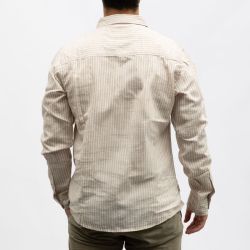 Chemise lin dark beige off white cr-lino-x12-dkb/ow Homme CROSSBY