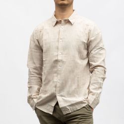 Chemise lin dark beige off white cr-lino-x12-dkb/ow Homme CROSSBY