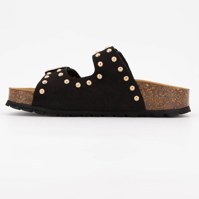 Mules semelle épaisse beige avec clous gold Femme I AM