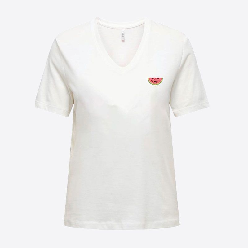 Tee shirt onlhenny cloud dancer watermelon 15349151 4539 Femme ONLY