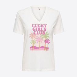 Tee shirt onlhenny cloud dancer lucky 15349151 4539 Femme ONLY