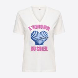 Tee shirt onlhenny cloud dancer lamour 15349151 4539 Femme ONLY