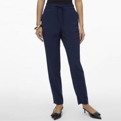 Pantalon noir droit avec cordon de serrage Femme VERO MODA