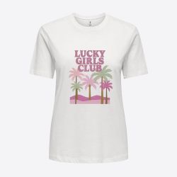 Tee shirt cloud dancer lucky onlhenny 15327666 4539 Femme ONLY