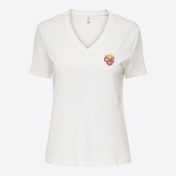Tee shirt onlhenny cloud dancer selv love 15349151 4539 Femme ONLY
