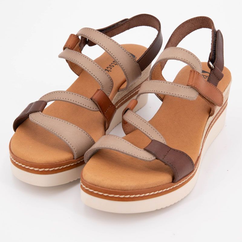 Sandale compensee bone multi 528 t36/41 Femme BIOSTOCK