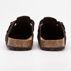 Sabots en cuir lisse daim à boucle Femme I AM