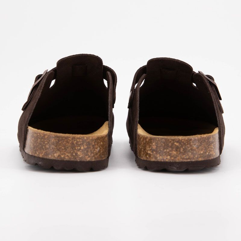 Sabots en cuir lisse daim à boucle Femme I AM