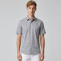 Chemise mc rose unie regular bill302mc Homme BILL TORNADE