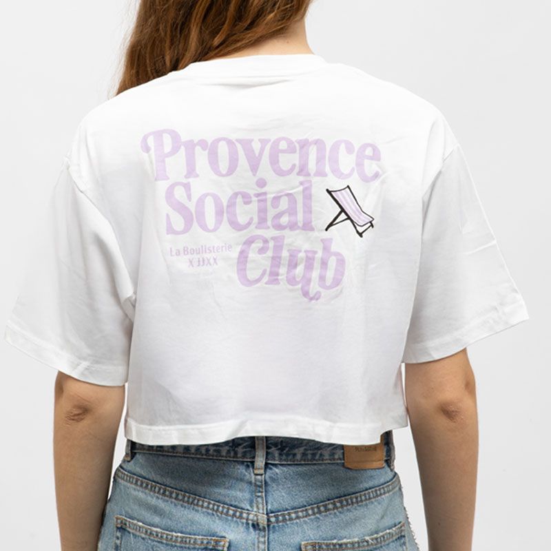 Tee shirt jxandrea bright white provence social 12300104 4529 Femme JJXX