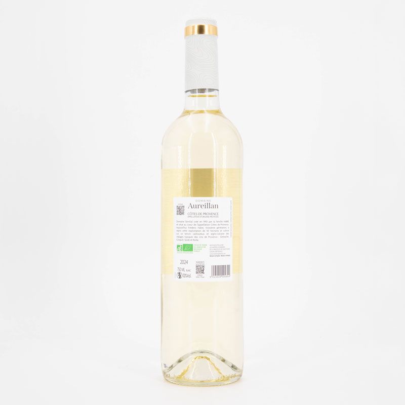 Aureillan blanc bio aop cotes de provence 0,75 l 2821 Mixte DOMAINE AUREILLAN
