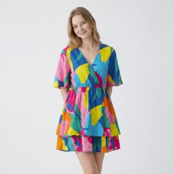 Robe courte multico abstrait idesia 12420252b Femme LES TROPEZIENNES PAR M.BELARBI