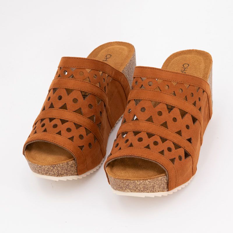 Mule compensee camel lavande t36/41 Femme CHATTAWAK