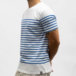 Tee shirt mc coton navy and white tell-ds Homme PANAME BROTHERS