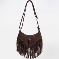 Sac porte epaule a frange noir tos-p26074 Femme TORRENTE