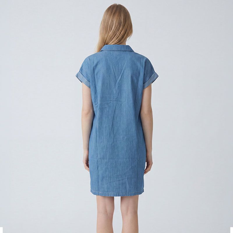 Robe courte col v à boutons denim acerola Femme LES TROPEZIENNES PAR M.BELARBI