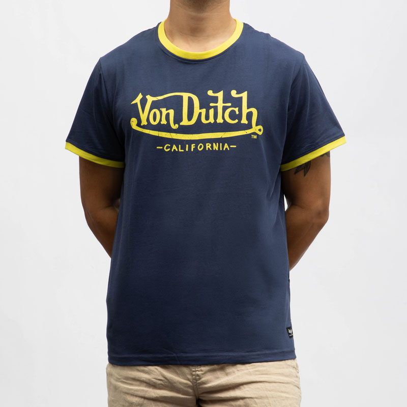 Tee shirt mc strecth col v vd/p/1/tr/blast/wb Homme VON DUTCH