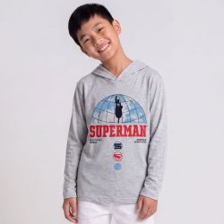 Tee shirt a capuche clair superman gris hy10342 Enfant SUPERMAN