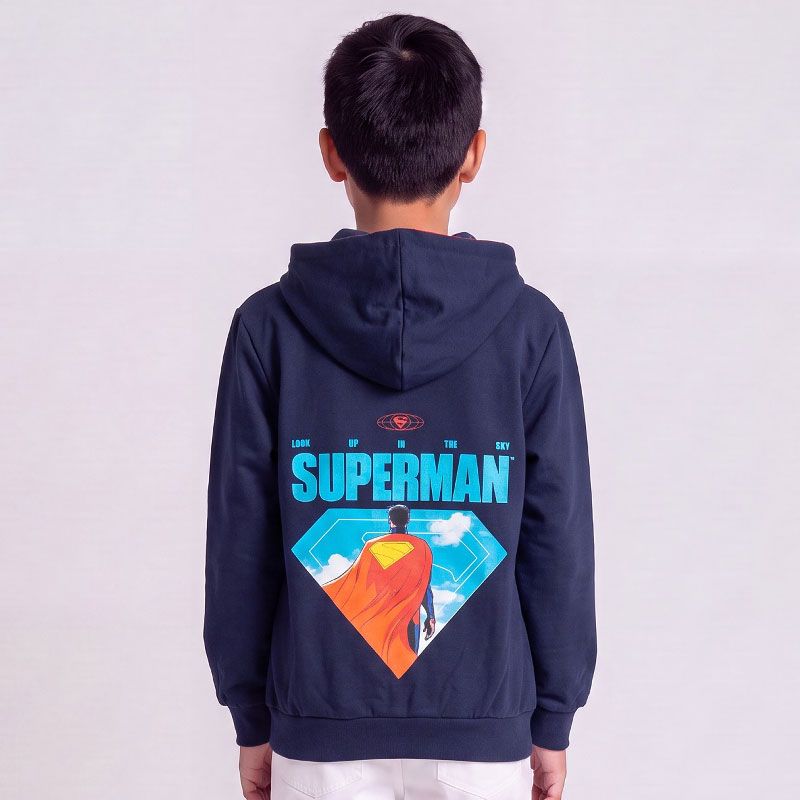 Sweat capuche zippe bleu superman bleu hy10338 Enfant SUPERMAN