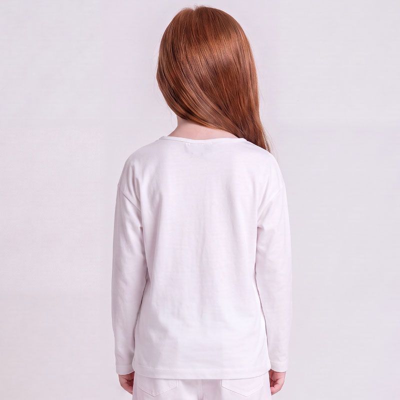 Tee shirt ml tombant lilo et stitch blanc hy10165 Enfant DISNEY