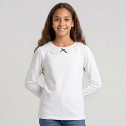 Haut manche longue blanc/rose marine cl270 4-14 ans Enfant CXL BY CHRISTIAN LACROIX