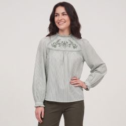 Blouse verte/ecru birtin b102521c0a Femme LA PETITE ETOILE