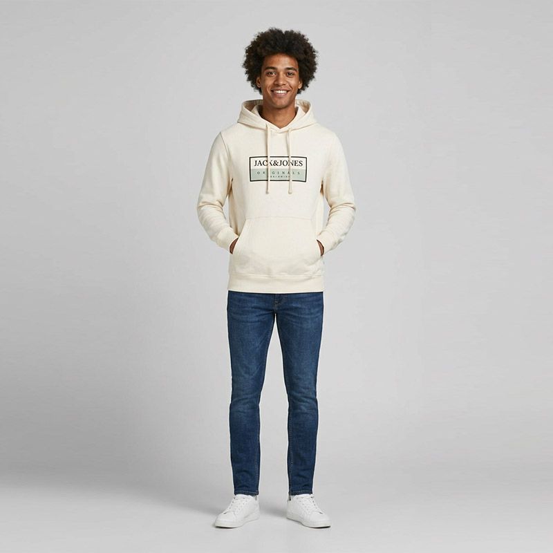 Sweat a capuche jwhfrederiksberg antique white 12285944 4573 Homme JACK & JONES