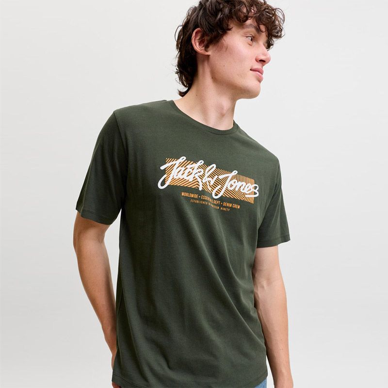 Tee shirt capuche coton imprimé Homme JACK & JONES