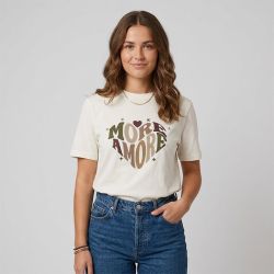 T-shirt onlhenny cloud dancer more amore 15327666 4601 Femme ONLY