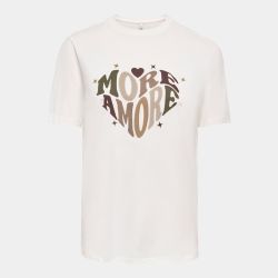 T-shirt onlhenny cloud dancer more amore 15327666 4601 Femme ONLY