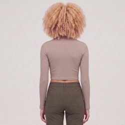 Tee shirt crop top ml trabrn ess wr ls jd5120 Femme ADIDAS