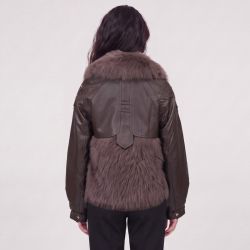 Blouson simili cuir a fourrure wz-02 Femme HERITAGE COUTURE