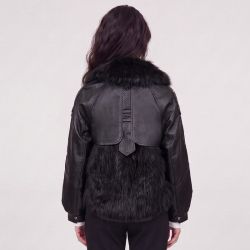 Blouson simili cuir a fourrure wz-02 Femme HERITAGE COUTURE