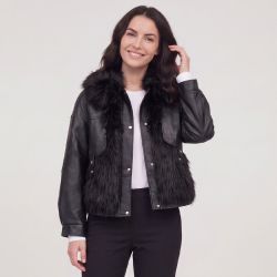 Blouson simili cuir a fourrure wz-02 Femme HERITAGE COUTURE