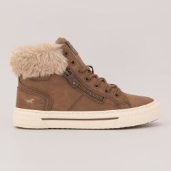 Basket montante cognac fourrure 15m011200300 t36/41 Femme MUSTANG