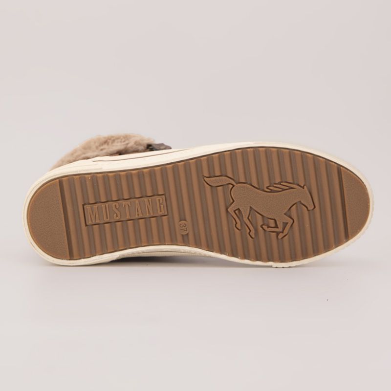 Basket montante cognac fourrure 15m011200300 t36/41 Femme MUSTANG