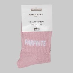 Chaussette rose parfaite claire a paillette em-ch-xgs2643 Femme EMERAUDE