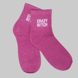 Chaussette fushia crazy bitch a paillette em-ch-xgs2634 Femme EMERAUDE