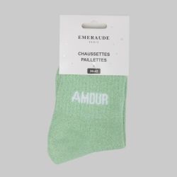 Chaussette menthe amour a paillette em-ch-xgs2621 Femme EMERAUDE
