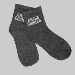 Chaussette noir casse couille a paillette em-ch-xgs2604 Femme EMERAUDE